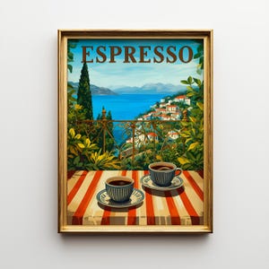 Espresso Kitchen Print | Espresso Wall Art | Vintage | Travel wall art | Italian coffee | Coffee poster | Kitchen poster| Kitchen wall art image 6