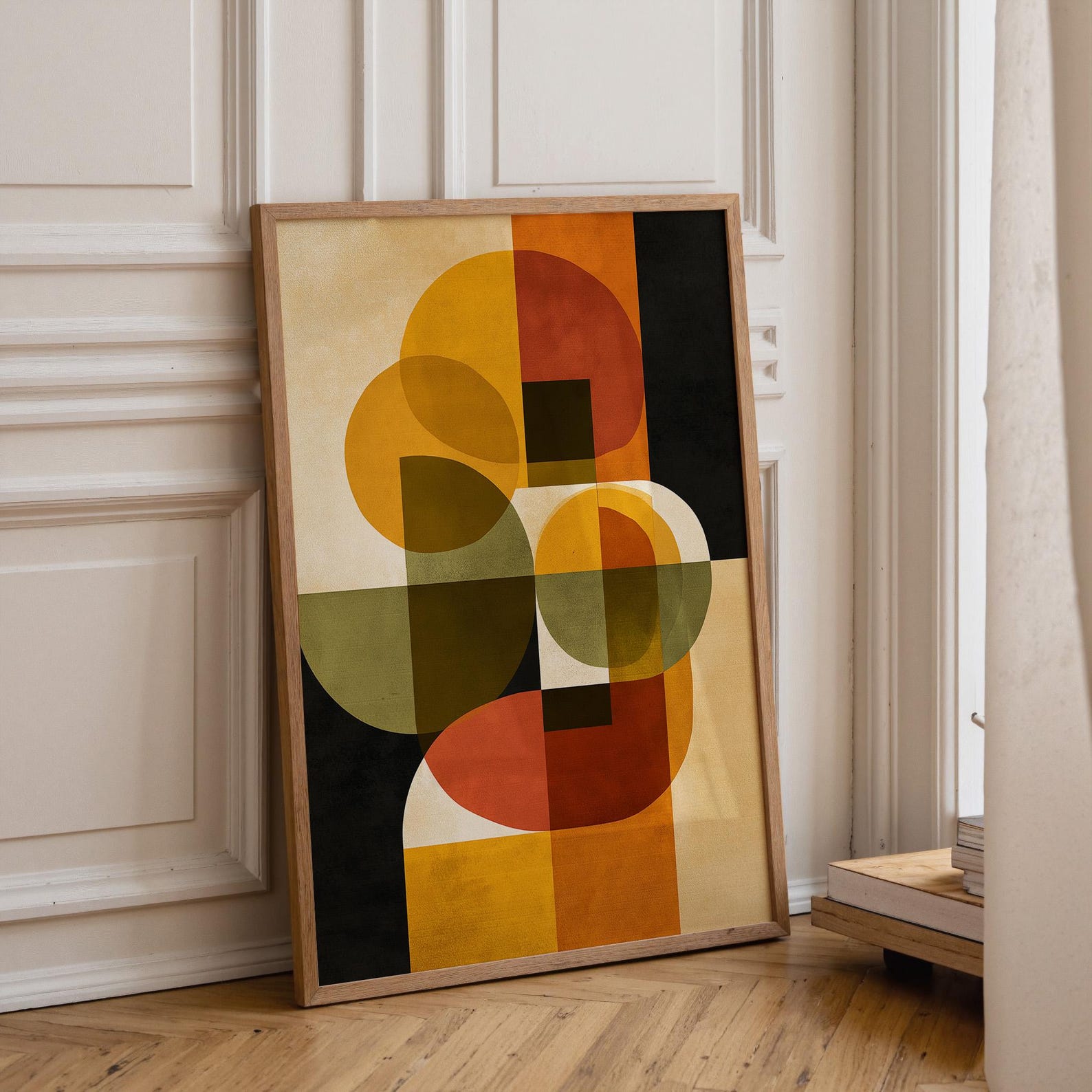 Mid-century Modern Geometric Wall Art • Retro Abstract Shapes Print ...