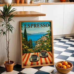 Espresso Kitchen Print | Espresso Wall Art | Vintage | Travel wall art | Italian coffee | Coffee poster | Kitchen poster| Kitchen wall art