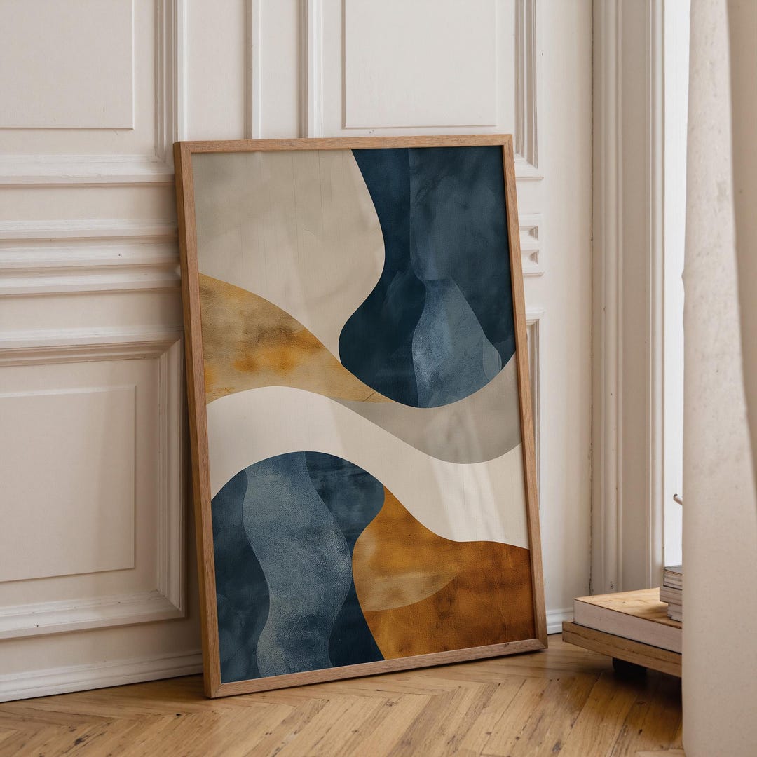 Mid-century Modern Geometric Wall Art • Retro Abstract Shapes Print ...