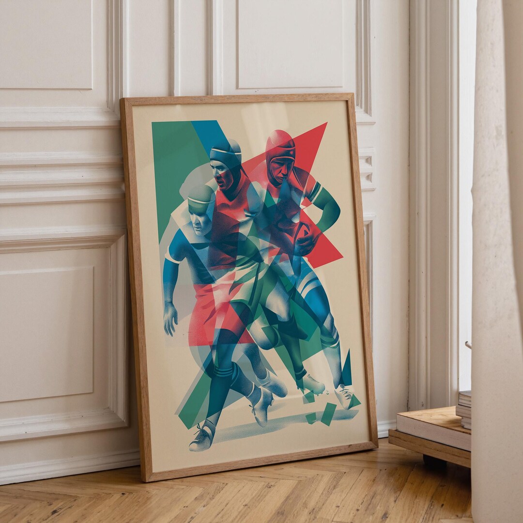 Rugby Wall Art Print | Modern Sports Illustration Poster | Rugby Union ...