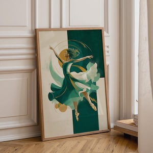 Irish Dancer Art Print – Celtic Movement Wall Art, Emerald Green Wall Art KWC