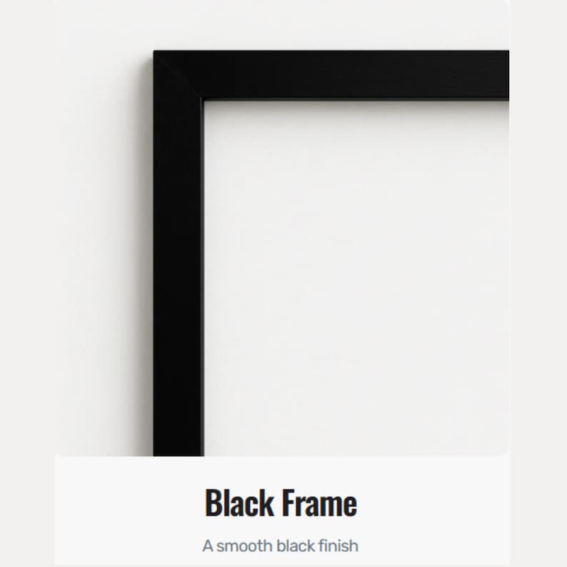 A black frame with a smooth black finish.