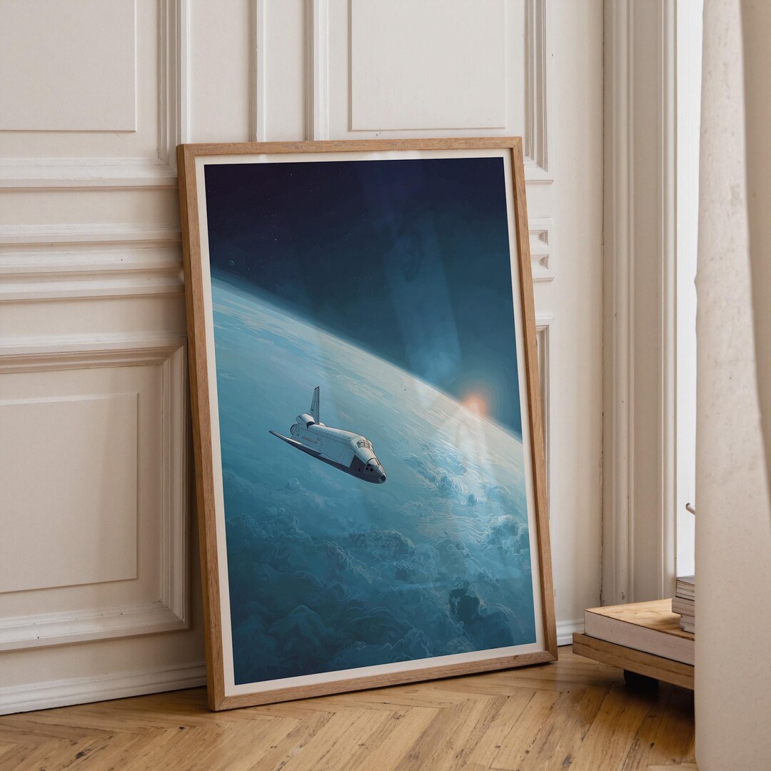 Space Shuttle Wall Art | Orbital Space Print | Earth From Space Poster ...