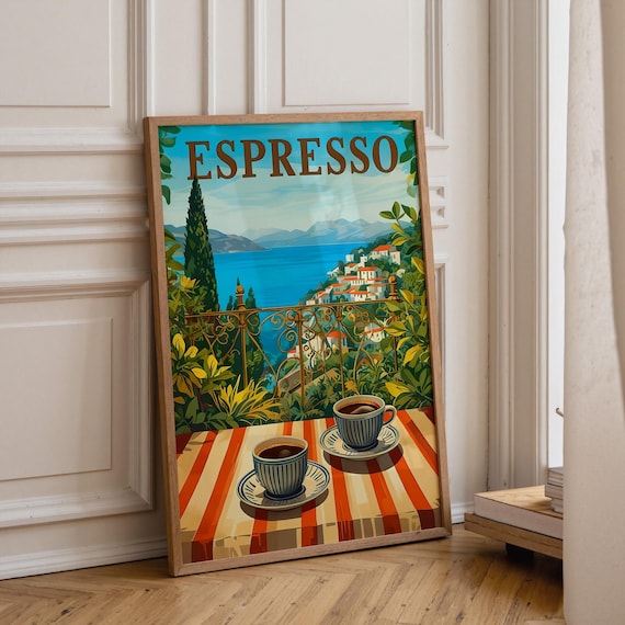 Espresso Kitchen Print | Espresso Wall Art | Vintage | Travel wall art | Italian coffee | Coffee poster | Kitchen poster| Kitchen wall art