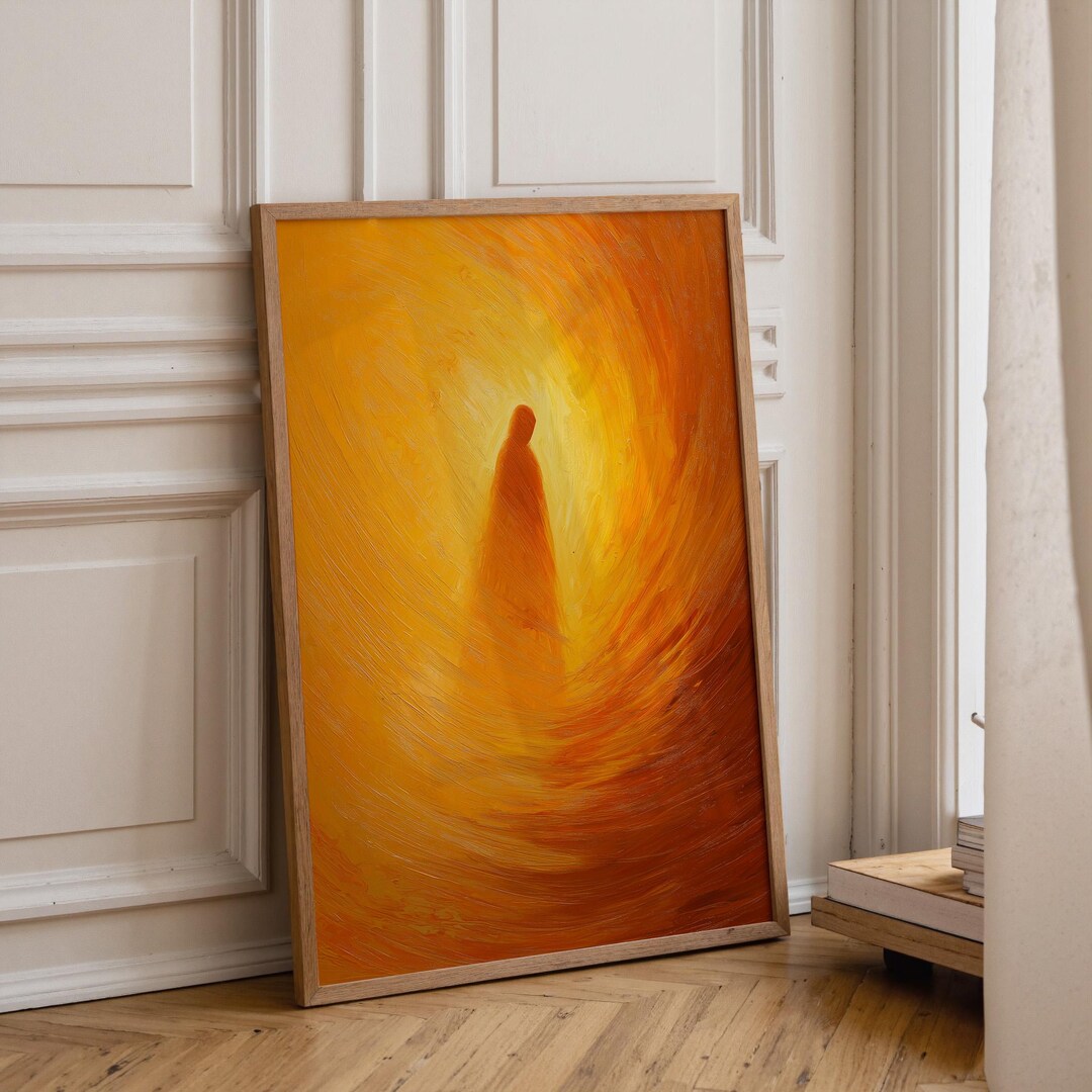 Christian Wall Art Print | Divine Light Figure Artwork | Faith Inspired ...