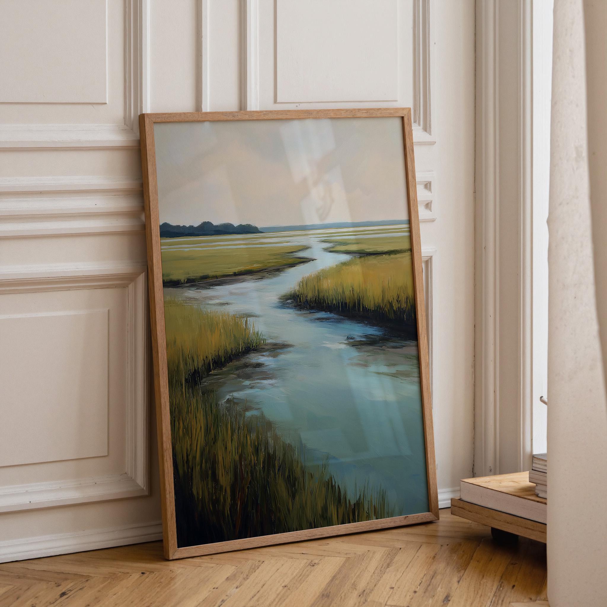 Lowcountry Marsh Wall Art, Coastal Landscape Print, Serene River