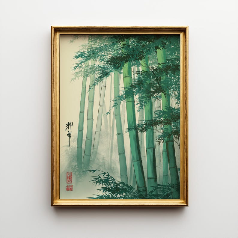 Zen Bamboo Forest Print, Japandi Minimalist Wall Art Poster - Etsy