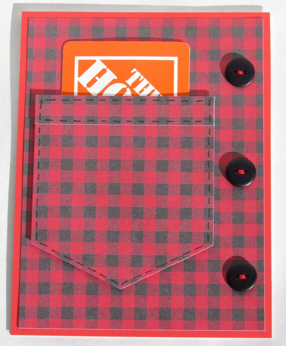 Flannel Shirt Birthday Card Hand Stamped Red White Etsy