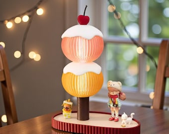 Kawaii Tanghulu Lamp, Foodie Nightlight with Storage Tray