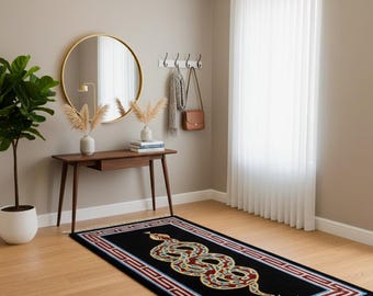 Hand-Tufted Wool Snake Rug: Modern Animal Runner