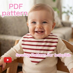 Bandana-Style Baby Bib Sewing Pattern (PDF & Video Tutorial)