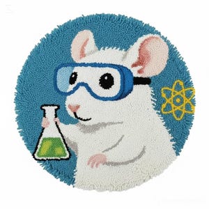 Science Lab Mouse Latch Hook Kits DIY Rug Making Kit Chemistry Gift