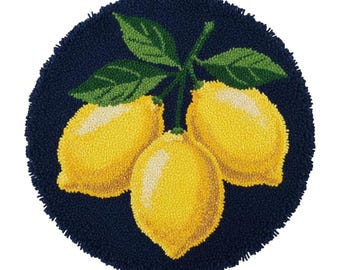 Lemon Fruit Latch Hook Kits DIY Rug Making Kit Citrus Kitchen Decor