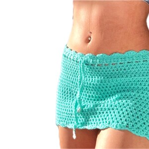 Turquoise Crochet Beach Skirt Pattern PDF, Easy Beginner Crochet Cover Up Pattern, Made to Measure Crochet Skirt Tutorial, DIY Summer Beach