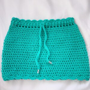Turquoise Crochet Beach Skirt Pattern PDF, Easy Beginner Crochet Cover Up Pattern, Made to Measure Crochet Skirt Tutorial, DIY Summer Beach