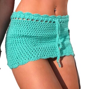 Turquoise Crochet Beach Skirt Pattern PDF, Easy Beginner Crochet Cover Up Pattern, Made to Measure Crochet Skirt Tutorial, DIY Summer Beach