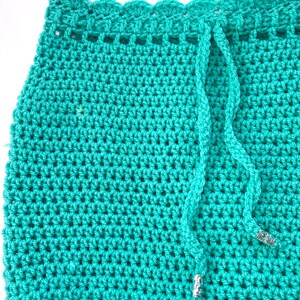 Turquoise Crochet Beach Skirt Pattern PDF, Easy Beginner Crochet Cover Up Pattern, Made to Measure Crochet Skirt Tutorial, DIY Summer Beach