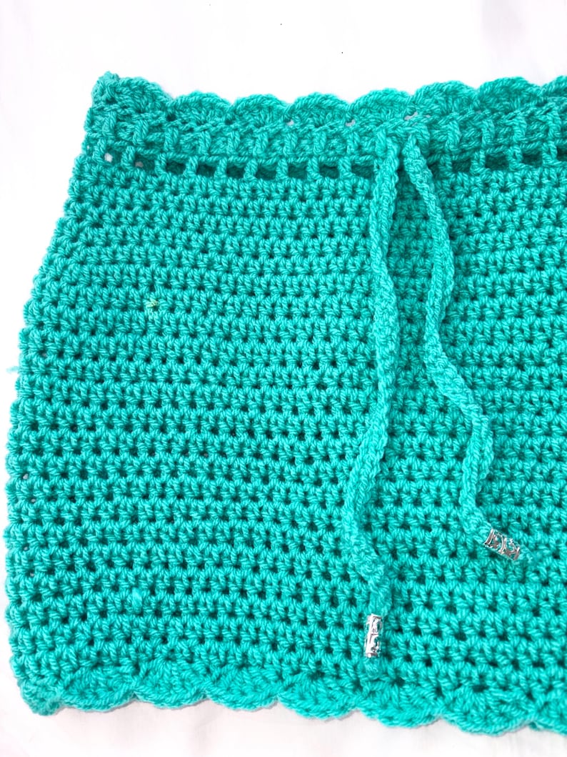 Turquoise Crochet Beach Skirt Pattern PDF, Easy Beginner Crochet Cover Up Pattern, Made to Measure Crochet Skirt Tutorial, DIY Summer Beach