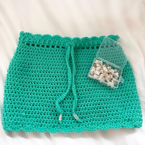 Turquoise Crochet Beach Skirt Pattern PDF, Easy Beginner Crochet Cover Up Pattern, Made to Measure Crochet Skirt Tutorial, DIY Summer Beach