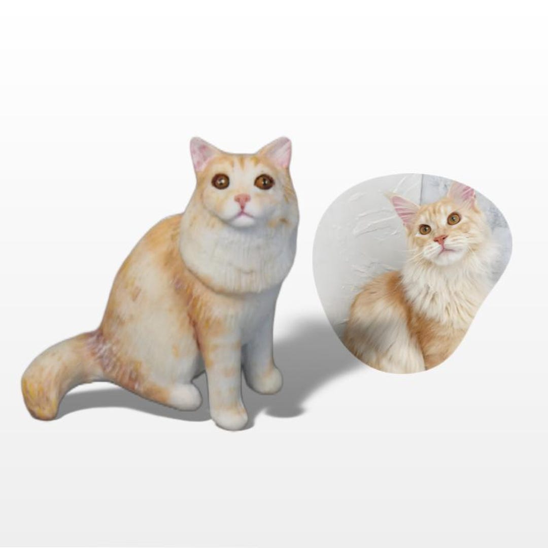 Personalized Cat Figurine, Custom Pet Clay Sculpture, Dog Memorial ...