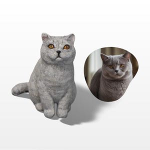 Custom Pet Figurine, Personalized Clay Pet Sculpture, Unique Birthday, Dog, Cat, Christmas Surprise Gift