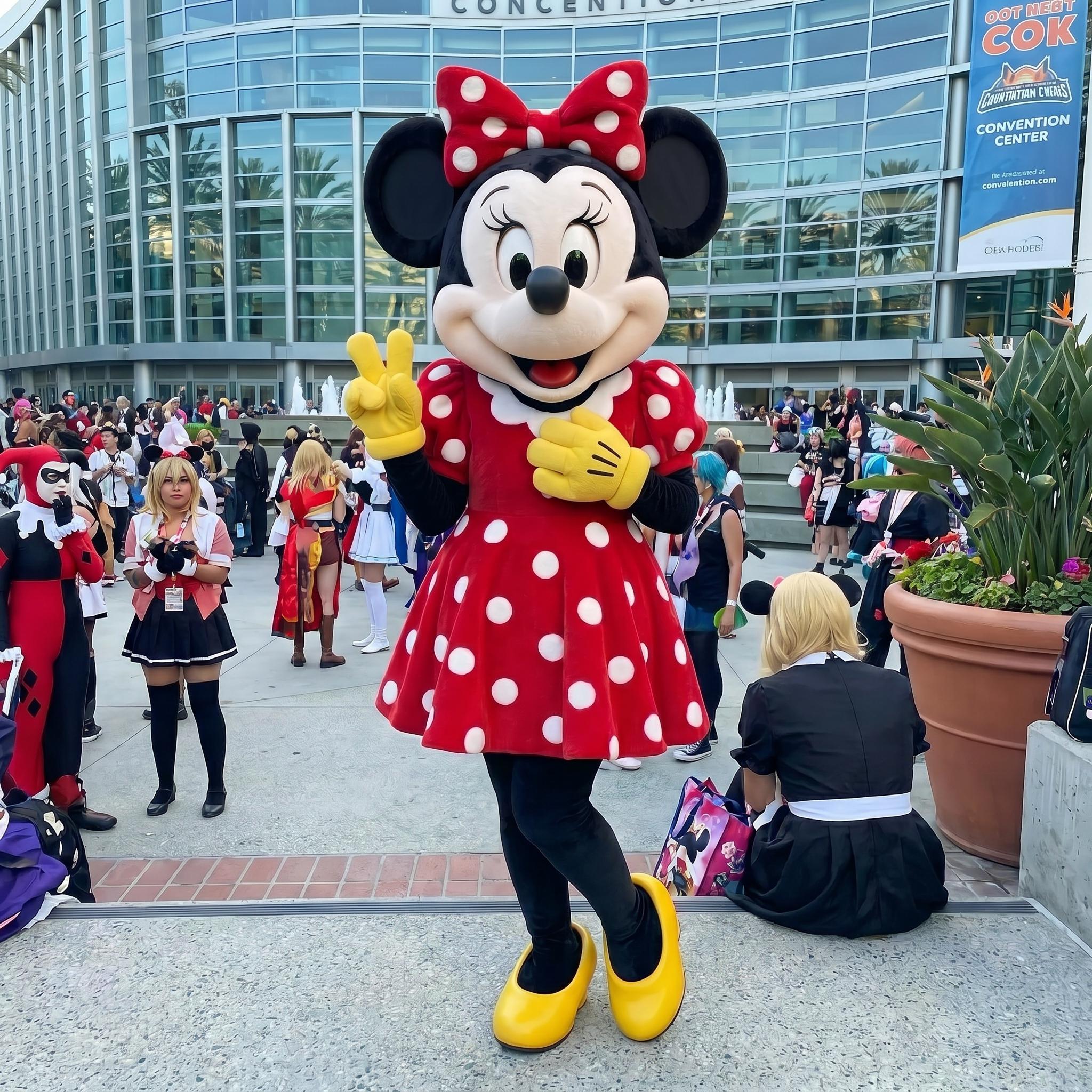 chinese dress ladies Jerry Leigh Women's Standing Minnie Mouse Sleeveless Shirt Gown at Amazon Women's  Clothing store main image 0