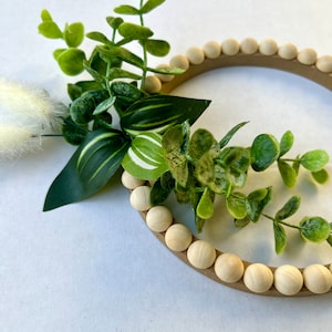 Eucalyptus Wood Bead Wreath: Mini Modern Farmhouse Decor