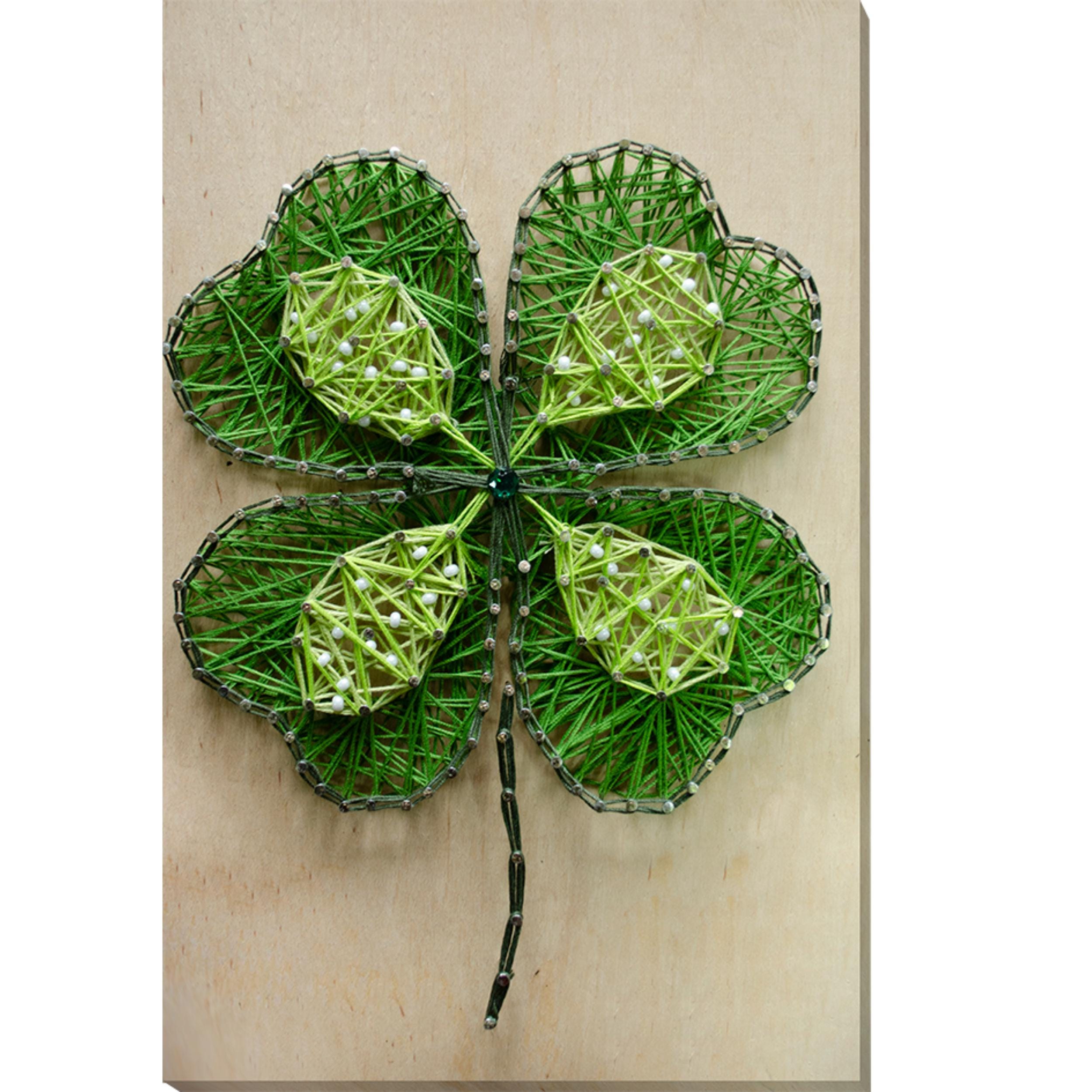 String Art Kit Four Leaf Clover DIY, Lucky Charm Nail and Thread Craft ...