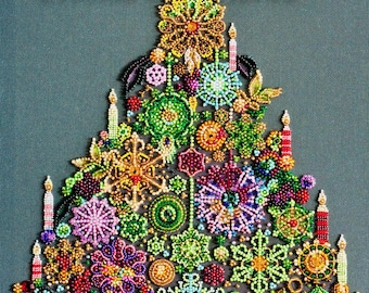 Kit de broderie de perles sapin de Noël, sapin du Nouvel An en perles à faire soi-même, Kit de broderie de perles pour les fêtes, Kit de broderie pour adultes