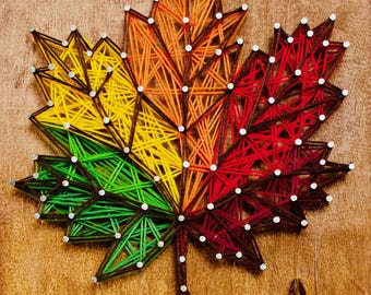 Leaf String Art Kit – DIY Craft For Adults, Creative String Art Pattern, Hand Weaving Set For Beginners, Home Decor Project, Christmas Gift