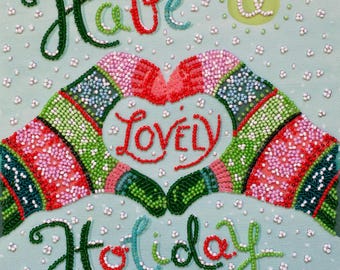 Kit de broderie de perles pour Noël, Kit de broderie artisanale à la main, Jeu de broderie perlée pour adultes, Perles de Noël, Cadeau des fêtes