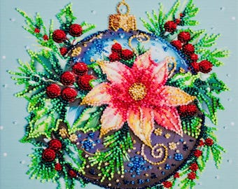 Kit de broderie de perles, décoration de Noël, kit de broderie de perles à faire soi-même, kit de broderie artisanale à la main pour adultes, kit de broderie perlée