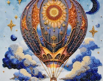 ビーズ刺繍キット 熱気球 DIY ビーズキット 大人用 ビーズ刺繍セット