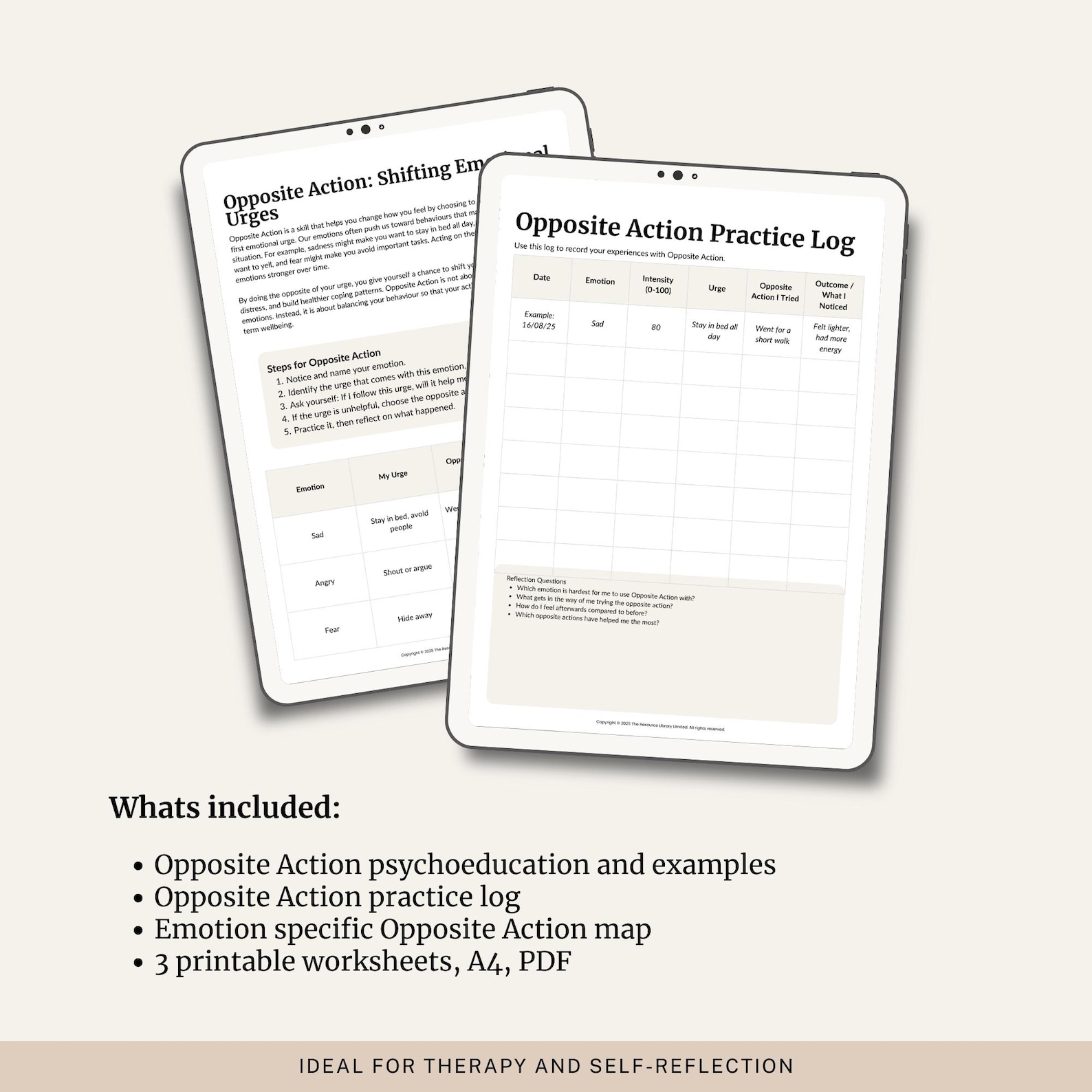 Opposite Action Worksheet | Emotion Regulation Skills | DBT Inspired ...