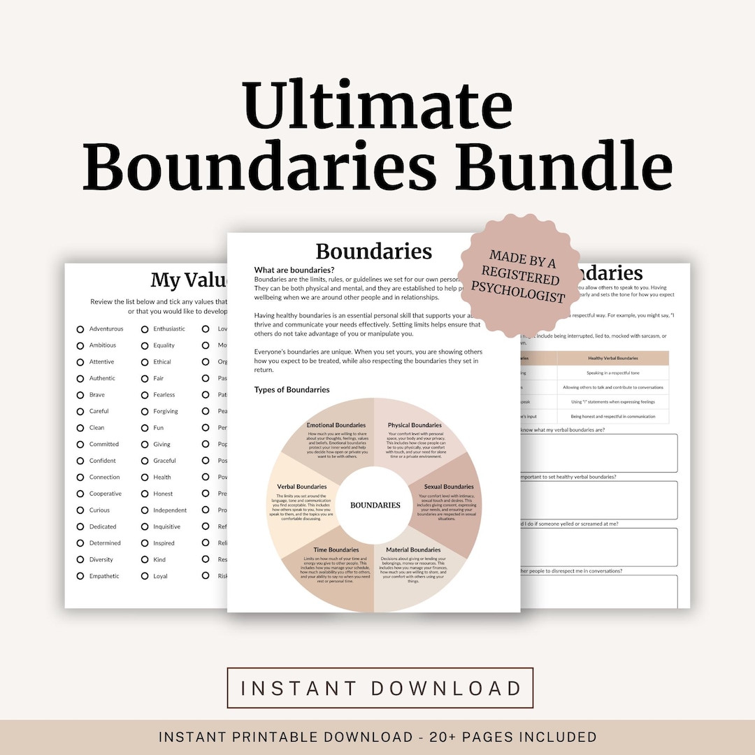 Personal Boundaries Workbook Printable | Healthy Communication and Self ...