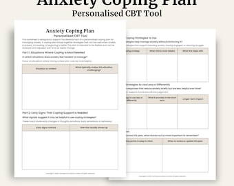 Werkblad angst copingplan | CBT-therapietool (afdrukbaar pdf-formaat, A4-formaat)