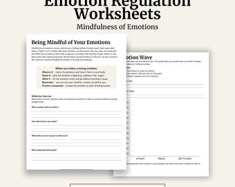 Mindfulness of Emotions Worksheet | Emotion Regulation Skills | DBT Inspired | Mental Health Printable | Therapy Resource
