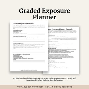 Betygsatt exponeringsplanerare | KBT-exponeringsplaneringsarbetsblad | Stöd för ångest och undvikande | Utskrivbar terapiresurs