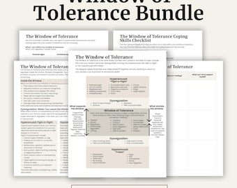 Bundel met werkblad voor tolerantievenster: regulatie van het zenuwstelsel | Therapiewerkbladen (pdf)