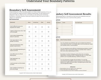 Boundary Self Assessment | CBT Worksheet for Boundaries | People Pleasing and Saying No PDF