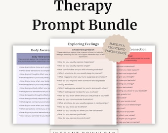 400+ Therapy Journal Prompts Printable | Guided Questions for Self-Reflection, Healing, and Mental Health Journaling