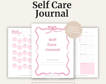 Self-Care Planner & Journal | Printable PDF | Mood Tracker, Gratitude List, Goals, Self-Love Challenges