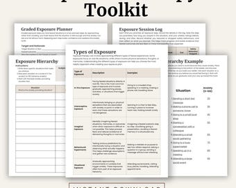 Blootstellingstherapie-toolkit voor angst|  Werkbladpakket angsthiërarchie CGT (afdrukbare pdf)