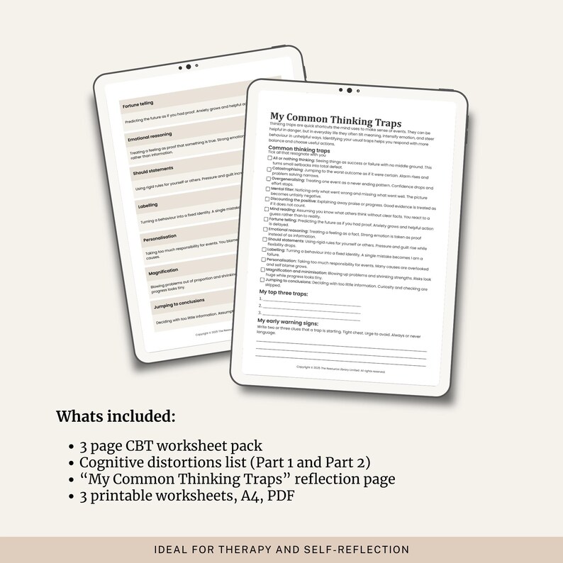 Cognitive Distortions Worksheet | Thinking Traps CBT | Mental Health ...
