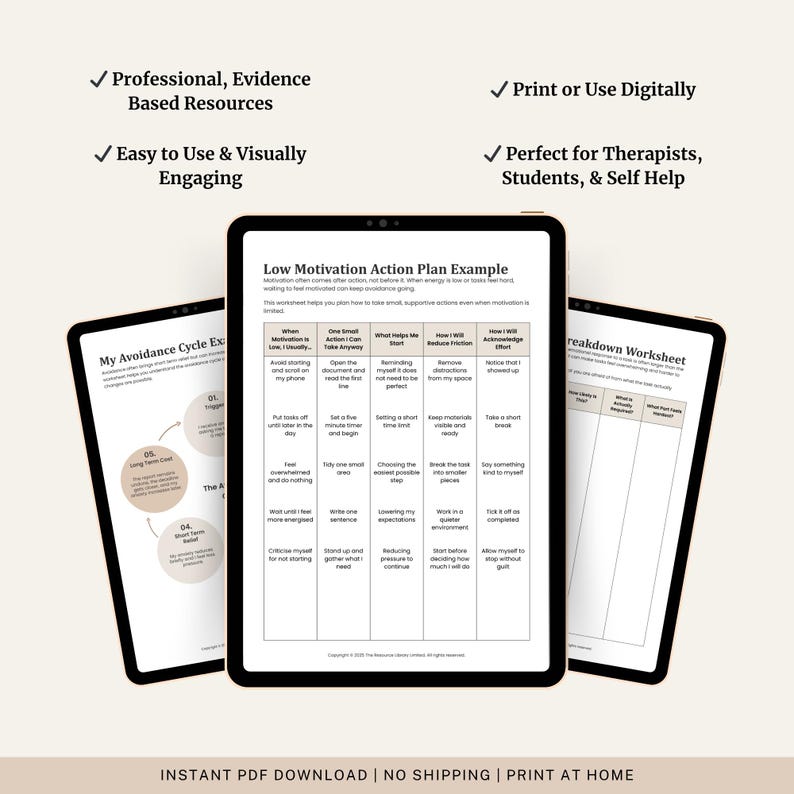 Procrastination and Avoidance Toolkit | Worksheets for Motivation and ...