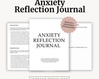 Anxiety Journal Prompts: Self-Care Reflection Worksheets (PDF)