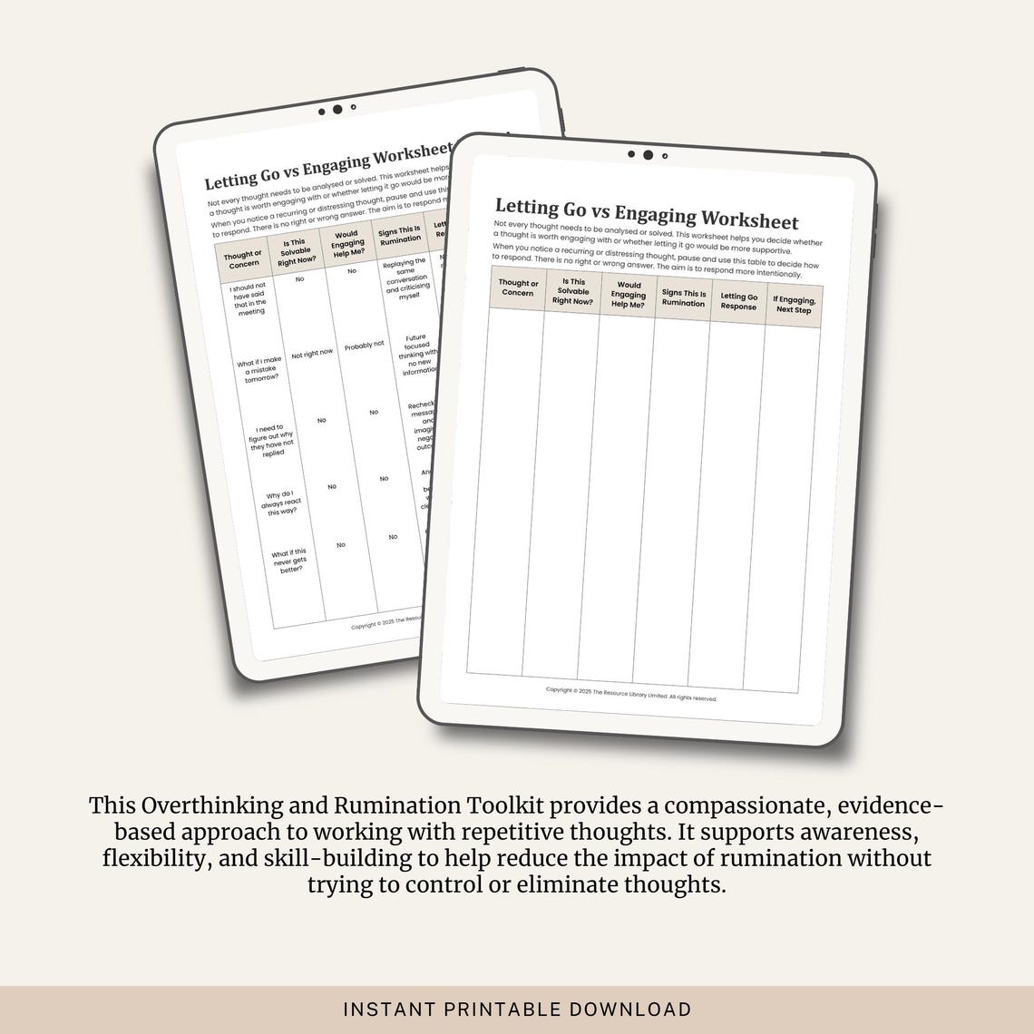 Overthinking Skill Sheet.pdf Overthinking & Rumination Toolkit | CBT Worksheets for Anxiety ...
