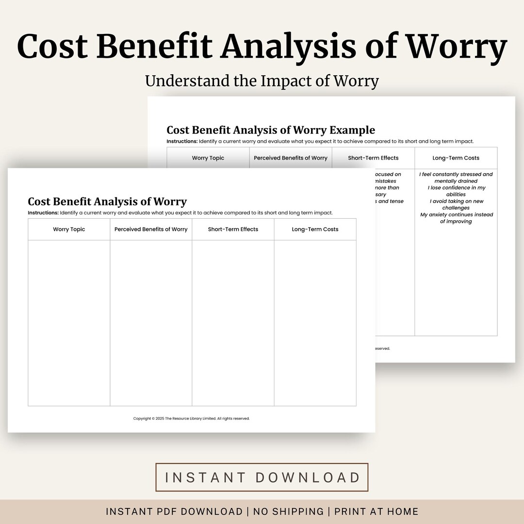 cost-benefit-analysis-of-worry-cbt-worksheet-for-overthinking
