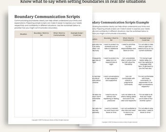 Boundary Scripts Worksheet | Assertiveness Communication Tool (PDF Download)